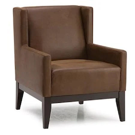 Contemporary Wing-Back Accent Chair w/ 2 Pillows